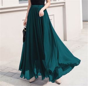 Jupe longue décontractée en maille unie <span class=keywords><strong>de</strong></span> soie pour femme, taille haute, collection Printemps-Été NY - Product Image 2