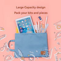 Sac à fermeture éclair en tissu Oxford Deli 73150, grande capacité, motif chien, format A4, pour étudiants, rangement de fournitures scolaires, utilisation durable
