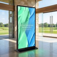 55 65 75 85 98 Inch Layar Penuh Interaktif Digital Signage Kiosk LCD Touch Screen Panel Tipe Lantai untuk Penggunaan di Toko Retail