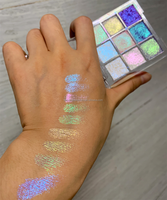 Duochrome Caméléon 9 couleurs cosmétiques maquillage végétalien multichrome ombre à paupières palette label privé paillettes caméléon mini fard à paupières