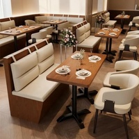 Ensemble de mobilier de luxe pour hôtels et restaurants : banquettes en bois et chaises de salle à manger rembourrées, personnalisables OEM, ensemble complet pour design intérieur commercial