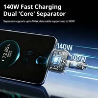 Adaptateur USB-C intelligent avec arrêt automatique, protection contre la surcharge et coupure automatique de l'alimentation, séparateur de chargeur complet