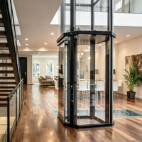 Hauslift zum Verkauf Getriebeloser Hydraulischer Kleiner Wohnlift für Villa 2-3 Etagen Innenbereich