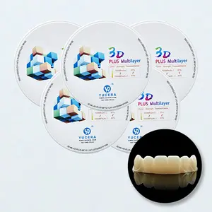 Yucers 3D Plus multilapis 43% -57% 6 lapis dental block disc untuk CAD CAM 98mm sistem terbuka