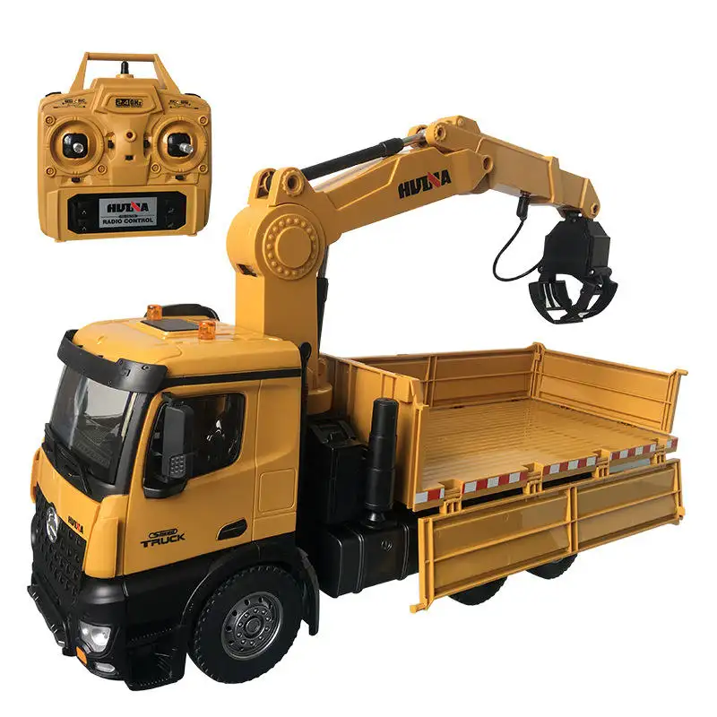 Huina 1575 1:14 26ch Alloy Grabber Dumper Car Engineering Construction Radio Control Dump Truck With Timber Grab