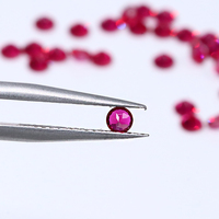 Harga Grosir Batu Permata Safir/Ruby Buatan Laboratorium Bentuk Bulat 3mm Biru Royal / Merah Darah Merpati Batu Buatan Laboratorium