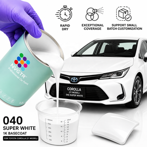 Cat Corolla 2021 040 Super White Cat Mobil 1K Automotive Basecoat High Gloss Auto Refinish Paint - Product Image 1