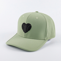 Op maat gemaakte 3D geborduurde logo 5-delige unisex lasergesneden gatjes luipaard Oxford waterdichte 100% polyester sport baseball golf pet