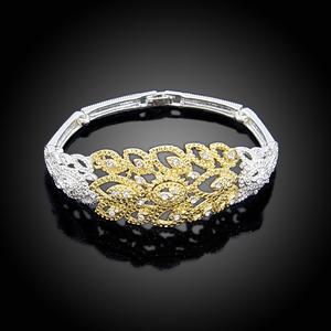 Yulaili-Conjuntos de joyas de oro de Dubái de alta calidad, cristal con forma de hoja Tricolor, collar grande, pendientes africanos, joyería de boda nigeriana - Product Image 4