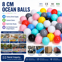 Balles de piscine à balles certifiées CE CPC ASTM EN71, 8 cm, jouet gonflable, sans BPA, en PE vierge, plastique souple, vente en gros en vrac