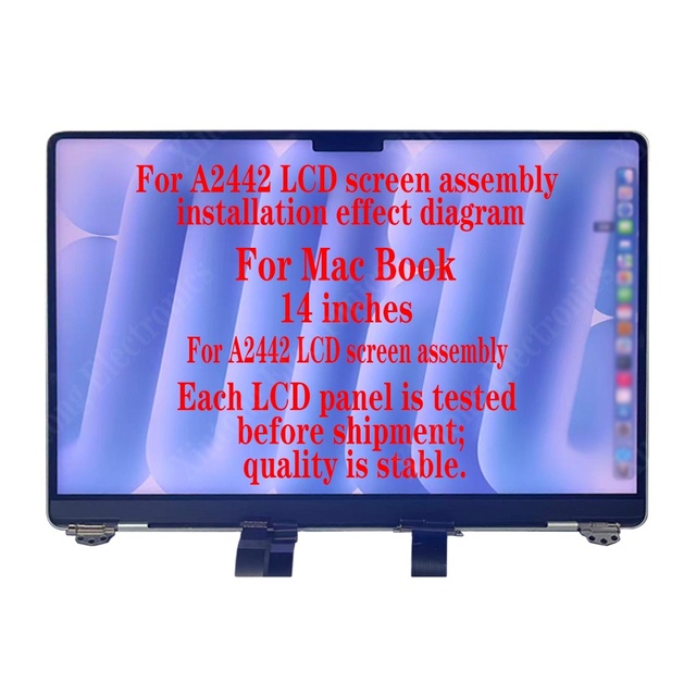 Wholesale for MacBook Pro 2021 New Laptop A2442 LCD Screen Assembly Upper Half A2442 Monitor Screen 14.2 Inch LCD Screen