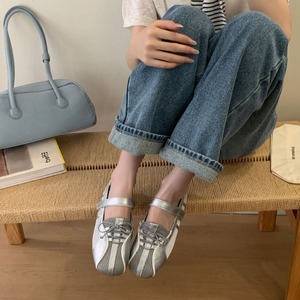 Zapatos de mujer estilo lazo 2026, novedad de verano, estilo casual versátil, versión coreana, bailarinas de satén de punta baja para mujer - Product Image 2