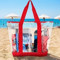 Sac de rangement portable transparent en PVC JOYSUN pour produits de toilette, idéal pour la plage et les voyages d'été, avec fermeture éclair, étanche et promotionnel