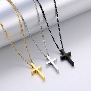 Pendentif croix religieuse unisexe en acier inoxydable à prix d'usine abordable avec placage personnalisé - Product Image 5