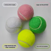 Balles de tennis professionnelles pour l'entraînement, colorées (jaune, rose, blanc, vert), styles variés, en caoutchouc synthétique, haute élasticité, robustes