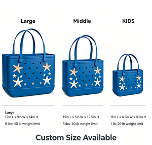 CUSTOM OEM ODM EVA Waterproof Perforated Women's Fashion <b>Beach</b> Tote <b>Bag</b> Two Handles 3L+ <b>Large</b> Capacity - Product Image 6