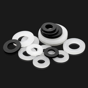 M2 M2.5 M3 M4 M5 M6 M8 <span class=keywords><strong>M10</strong></span> M12 M14 M16 M18 M20 M22 Grande <span class=keywords><strong>Rondelle</strong></span> Nylon Blanc Noir Joint Rond Uni Cale Plastique Rondelles Plates - Product Image 2