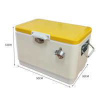 LIHENG Vente chaude Glacière rétro isolée de 30 L, seau isotherme intérieur/extérieur, seau à glace en métal, glacière commerciale pour les vendeurs ambulants