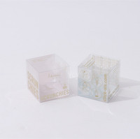 Boîte d'emballage en plastique carrée pliable à motif, en PVC jetable, personnalisée par le fabricant, pour cadeaux cosmétiques