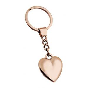 Llavero con forma de corazón en oro rosa con cadena para mujeres y hombres, accesorio de joyería de regalo - Product Image 1
