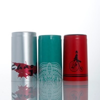 Capsule de bouteille de liqueur de vin en aluminium transparent en PVC thermorétractable taille 30*60mm 30*50mm logo personnalisé