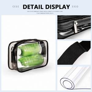 Trousse de Toilette de Voyage Transparente et Colorée, Sac Cosmétique Étanche en PVC Format Quart, Organisateur de Maquillage pour Femmes - Product Image 4