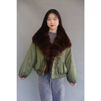 Neu entwickelte Frauen Winter Single Breasted Puffy Winter jacke mit Pocket Fur Puffer Coat mit Big Real Fox Pelz kragen