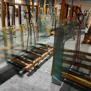 厂家直销栏杆栏杆泳池围栏钢化玻璃平板实心泳池装饰CX超透明玻璃小板