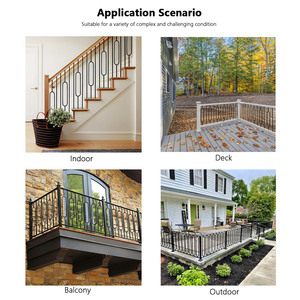 Kit de balustres, meneaux et rampes d'escalier en fer forgé et laiton, finitions or et <span class=keywords><strong>noir</strong></span>, ovales, sur mesure, économiques - Product Image 4