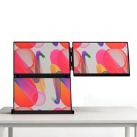 Moniteur portable triple écran 2K IPS 16 pouces, 60 Hz et 400 nits, avec haut-parleurs pour ordinateur portable