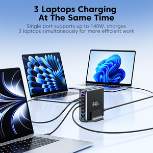 <span class=keywords><strong>Chargeur</strong></span> Toocki 240W GaN <span class=keywords><strong>6</strong></span>-en-1 avec affichage numérique et multiples protections pour la charge simultanée d'ordinateurs portables, tablettes et téléphones - Product Image 6