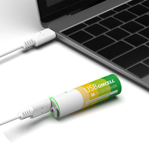 แบตเตอรี่ GMCELL แบบชาร์จไฟได้ผ่านพอร์ต Type-C 1.5V 2500mWh 3000mWh ซุปเปอร์ลิเธียม AA Li-on USB - Product Image 2
