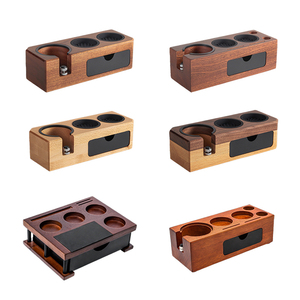 Own Mold Snap-on Disassembly Eco-Friendly Classic Barista <b>Tools</b> Multifunction Solid Wood Coffee Tamping Station with <b>Drawer</b> - Product Image 6