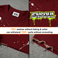 T-shirt décontracté pour homme, modèle 2026, personnalisé, coupe ample, 100% coton épais, avec effet éclaboussures de peinture dessinées à la main et bords effilochés, Fabricant de vêtements