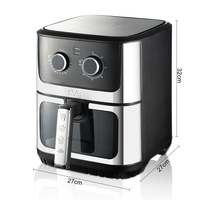 RAF grande capacité en acier inoxydable 6.5L Smart Air Fryer Friteuse sans huile Friteuses électriques numériques avec fenêtre visible