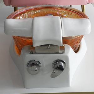 European Style Acrylic Base Metal Frame Pedicure Chair Integrated Foot Bath Leisure Massage Customizable Color Spa/Nail Salon - Product Image 5