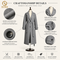 mode boutique vêtements personnalisé dames bureau Trench laine élégant manteau longs vêtements d'hiver pour les femmes