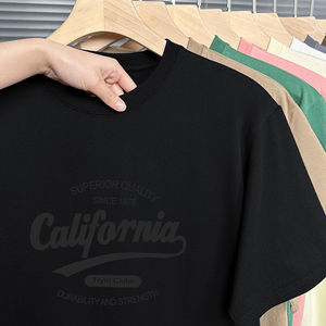T-shirt <span class=keywords><strong>da</strong></span> uomo casual <span class=keywords><strong>a</strong></span> maniche corte girocollo in cotone pettinato puro stile americano Acme <span class=keywords><strong>M</strong></span> T 1 200g, vestibilità aderente, stampa trendy - Product Image 2