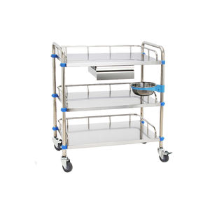 맞춤형 색상 스테인리스 스틸 의료용 카트 병원 기구 트롤리 무소음 바퀴 이동식 카트 - Product Image 4