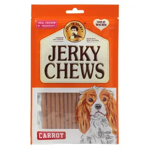 Protein tinggi Jerky mengunyah anjing memanjakan lembut dan kunyah anjing peliharaan makanan ringan kulit dan mantel makanan ringan anjing mengkilap