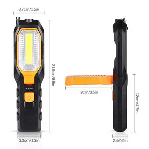 COB <b>LED</b> Magnetic <b>Work</b> <b>Light</b> Portable Handheld Inspection Lamp with Built-in Magnet Two Color Options Orange Blue Waterproof - Product Image 3