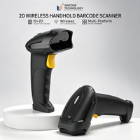 Incode Portable 2,4G Escáner de código de barras inalámbrico Lector de código de barras láser 1D Qrcode Handheld 2D Barcode Scan Gun Escáneres de almacén