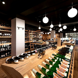 โซลูชั่นการตกแต่งร้านขายไวน์ระดับมืออาชีพ |   ชั้นวางไวน์ไม้สั่งทำขนาดใหญ่ - Product Image 1