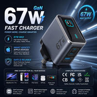 Chargeur intelligent KYT 67W Ai Power Gan avec affichage numérique et adaptateur multiple PD