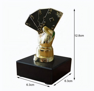 Trofeo de Póker Metálico Profesional, Juego de Oro, Plata y Bronce, Premio de Resina con Diseño de 4 Ases, Regalo para Campeonatos y Torneos - Product Image 3