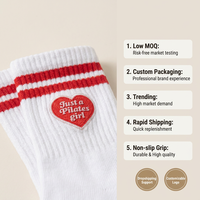 Chaussettes de yoga et de Pilates pour femmes, en coton peigné OEM, antidérapantes, avec grip en silicone, soutien de la voûte plantaire, cinq orteils