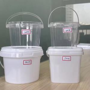 Seau en plastique carré recyclable industriel personnalisé de 1 à 25 litres de qualité usine avec poignée de couvercle stockage de peinture de qualité alimentaire - Product Image 4