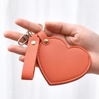 Miroir de poche en cuir en forme de cœur, personnalisé avec logo, de luxe, en gros, pour l'identité d'entreprise, promotionnel, cadeau d'entreprise pour femmes, outil, fourniture pour fêtes