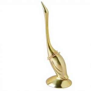 <b>Bird</b> Shape Golden Metal Ring Holder Desktop Display Jewelry <b>Stand</b> For Wedding Bridal Ring Decorative Holder Small Ring Holder - Product Image 1