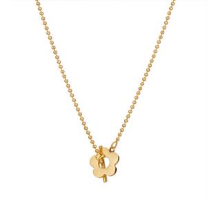 Collier personnalisé avec logo, en acier inoxydable plaqué or 18 carats, résistant à l'eau et inaltérable, motif marguerite, pour femme - Product Image 6